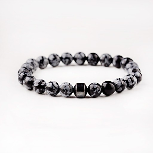 Heren kralenarmband met hematiet