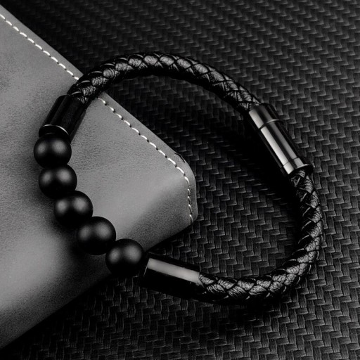 Heren leren armband H252