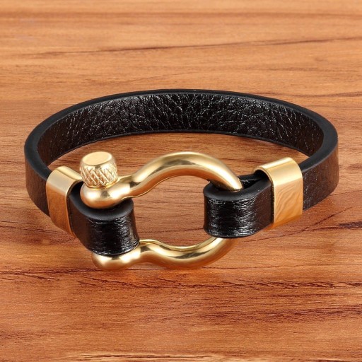 Heren leren armband H271