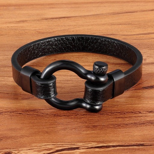 Heren leren armband H271