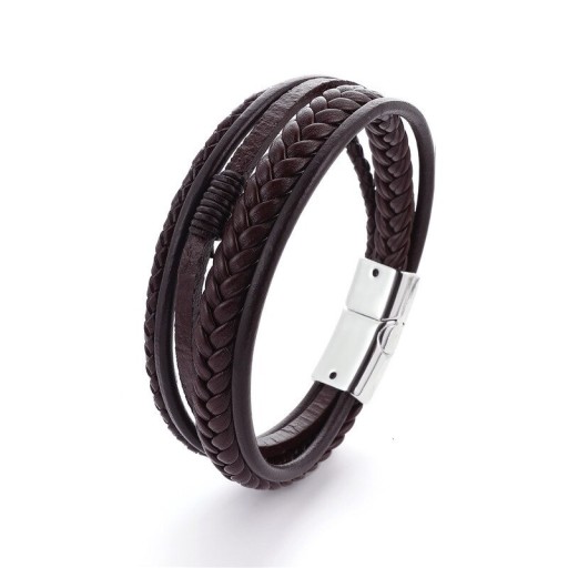 Heren leren armband H585