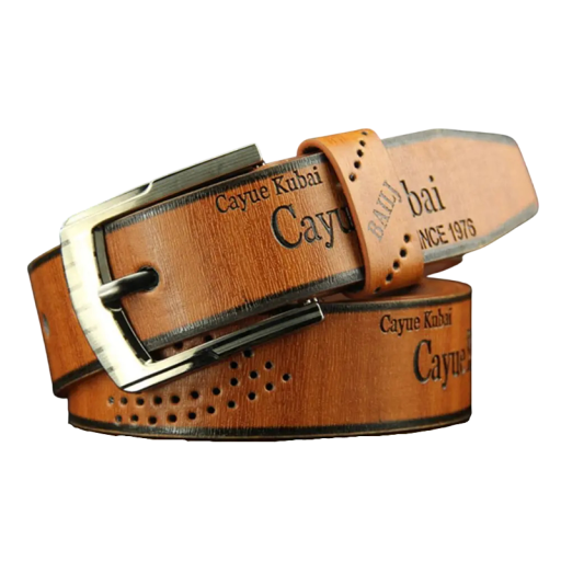 Heren leren riem 110 x 3,7 cm Elegante zwarte riem met letterprint Stijlvol accessoire voor jeans en pakken Hoogwaardig leermateriaal