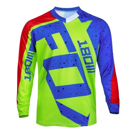 Heren motocross shirt met lange mouwen, ademend sportshirt voor motocross, motorfiets, fietsen en buitenactiviteiten