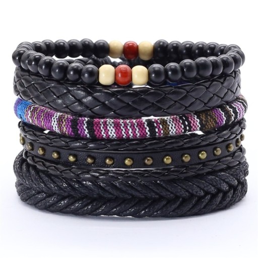 Heren multilayer armband 5 stuks