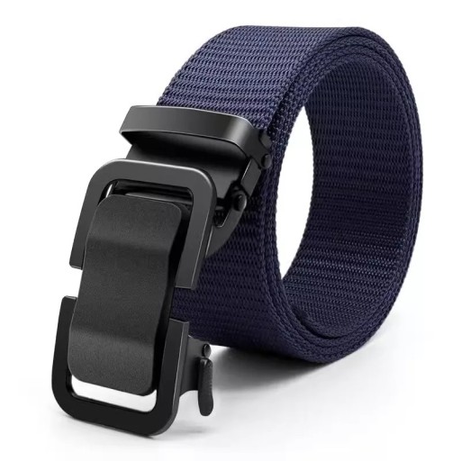 Heren nylon riem 120 x 3,5 cm Stevige verstelbare band met automatische metalen gesp Buitensportstijl Lichtgewicht voor dagelijks gebruik