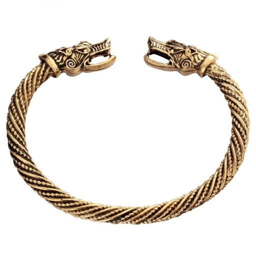 Heren open armband met draken