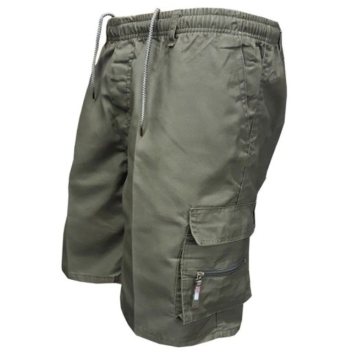 Heren outdoor cargo shorts knielengte Losse pasvorm Praktische zakken Elastische taille Comfortabele shorts voor wandelen en vrije tijd in de natuur