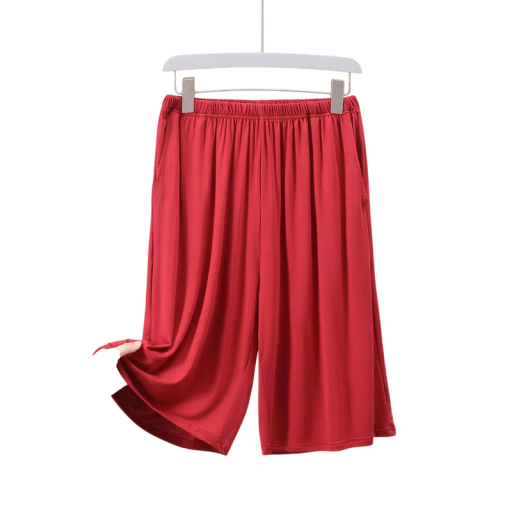 Heren pyjama korte shorts elastische stof elastaan viscose elastische taille losse pasvorm comfortabele thuiswear slaap