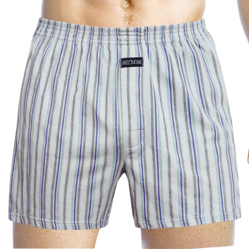 Heren pyjama shorts gestreept patroon elastische taille katoen lichtgrijs comfortabele thuiswear slaap en ontspanning