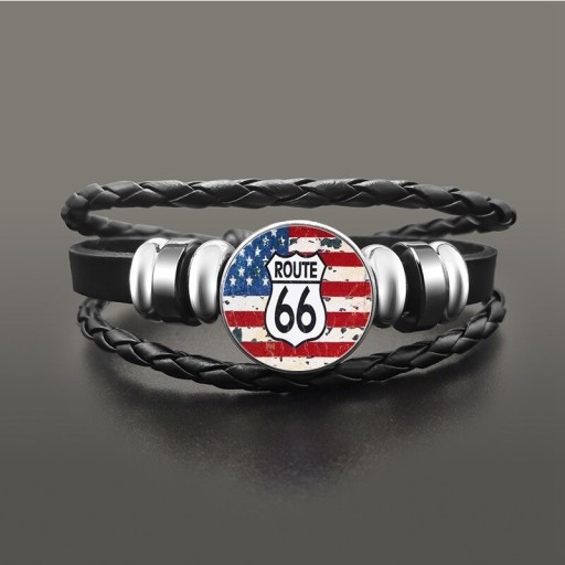 Heren route 66 armband