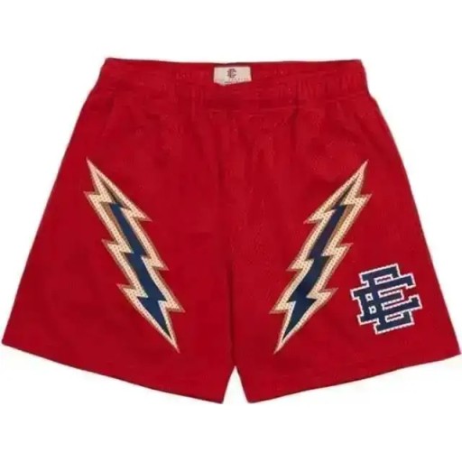 Heren sport mesh gym shorts casual shorts met bliksemprint snel drogende trainingsshorts voor de zomer