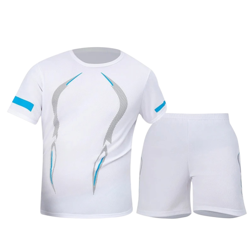 Heren sportset t-shirt en shorts Tweedelige set met korte mouwen en elastische taille Polyester Voor sport hardlopen fitness