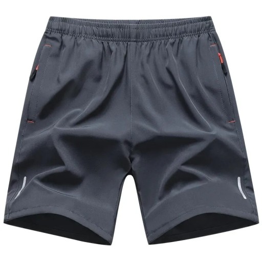 Heren sportshort met elastische tailleband Ademende trainingsshort met ritszakken Reflecterende elementen Comfortabele hardloopshort