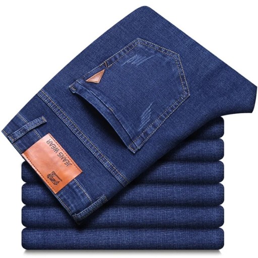 Heren stretch slim fit jeans comfortabele rechte elastische broek moderne slim fit casual stijl denim broek voor elke dag