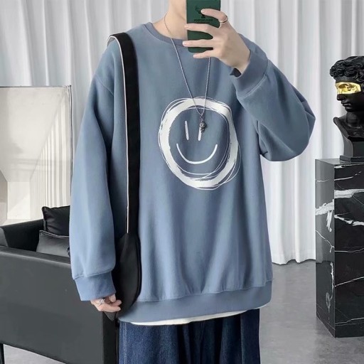 Heren sweatshirt met smiley A2518
