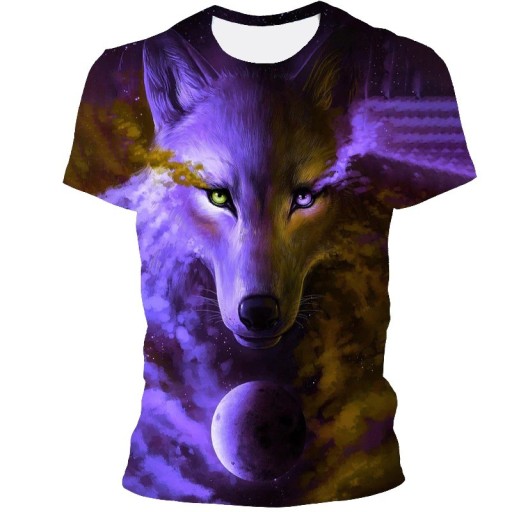 Heren T-shirt met wolvenprint T2081