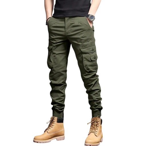 Heren werkbroek met toelopende pijpen Comfortabele werkbroek met zijzakken Duurzame broek voor werk en vrije tijd