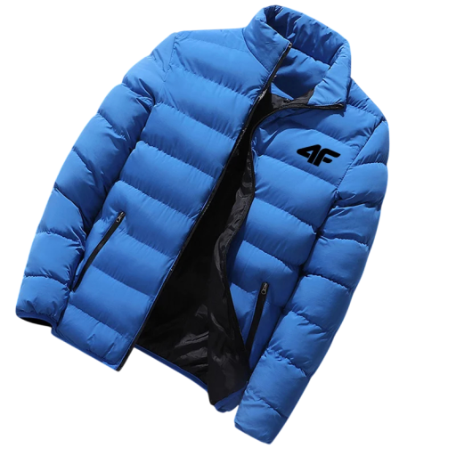 Heren winterjas Gewatteerde jas met vulling Sportjas met rits Warme jas voor de winter Praktische zakken Windbescherming