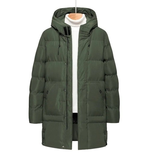 Heren winterjas Winddichte uitvoering Rits- en drukknoopsluiting Praktische zakken Warme katoenen voering Duurzame polyester winterjas