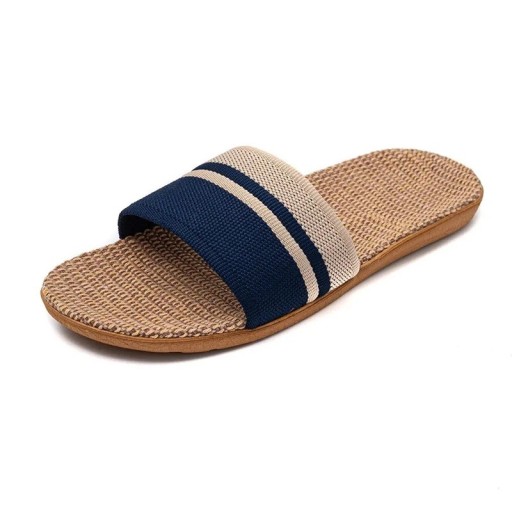 Heren zomerpantoffels met geweven oppervlak Lichtgewicht ademende pantoffels met platte zool Stijlvolle pantoffels Minimalistisch design