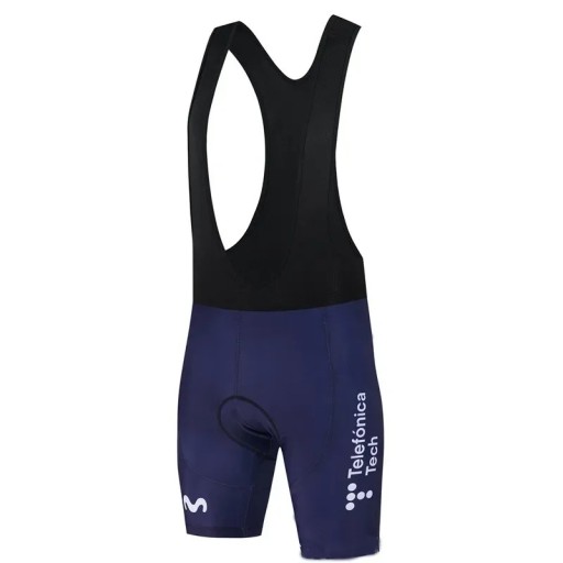 Heren zwart-blauwe fietsshorts met bretels, voor fietsen, sport en vrijetijdsactiviteiten