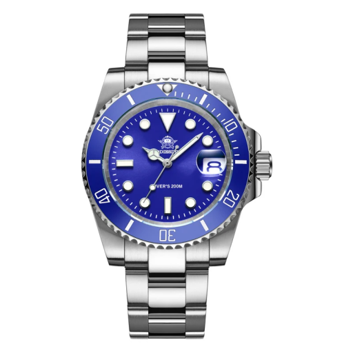 Herenhorloge van roestvrij staal, 35-39 mm, waterdicht, duiken, lichtgevende wijzers, vouwsluiting, zakelijk, casual, sport