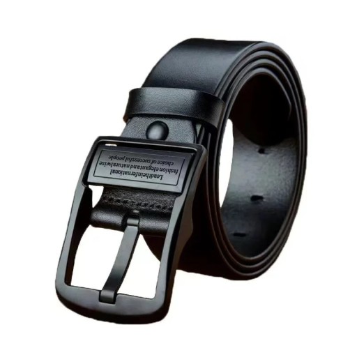 Herenriem van echt leer, breedte 3,8 cm. Elegante leren riem met zwarte gesp van legering. Modieus accessoire voor een pak of jeans.