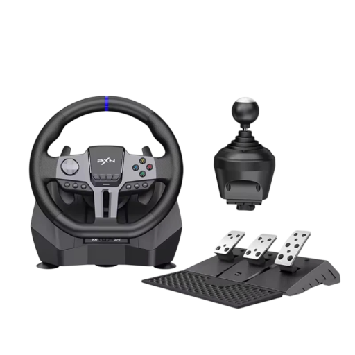 Herny Volant PXN V9 Gen2 Pedálokkal és Sebességváltóval, 270°/900° Forgási Szög, Kompatibilis PC PS4 PS3 Switch Xbox One Series X/S, Fekete Szimulátorokhoz