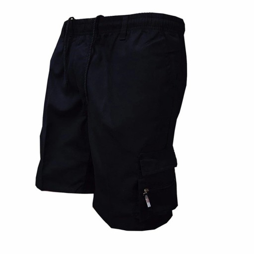 Herr cargoshorts för friluftsliv, knälånga, lös passform, praktiska fickor, resår i midjan, bekväma shorts för vandring och fritid i naturen