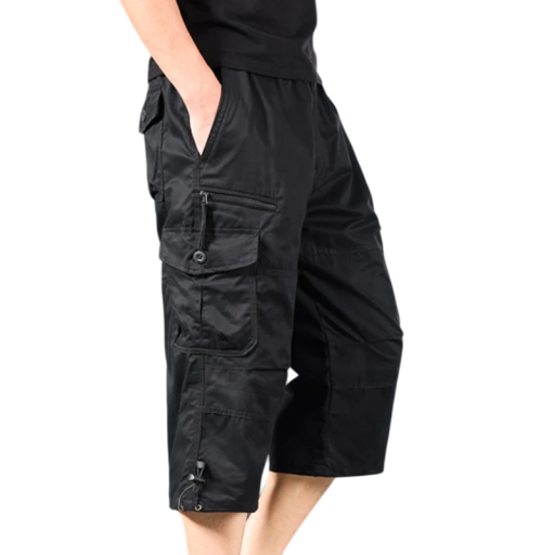 Herr sommar cargoshorts nedanför knät lösa taktiska shorts med resår i midjan avslappnade friluftsshorts med fickor för varje dag