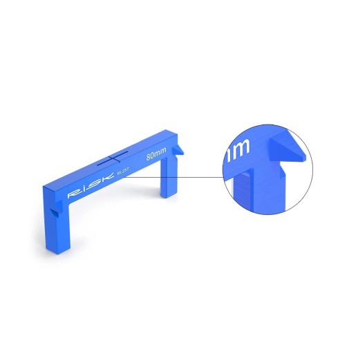 Herramienta de medición de altura del sillín de bicicleta 10 x 4 cm Medidor de altura de sillín de bicicleta de aluminio azul Ajuste y calibración precisos para ciclistas