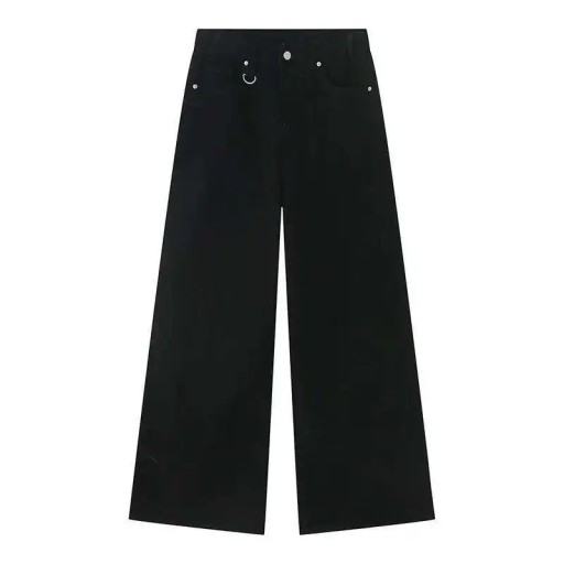Herrbyxor med rakt snitt, lös passform, vida ben, avslappnade jeans för staden och fritiden, bekväm denimmodell