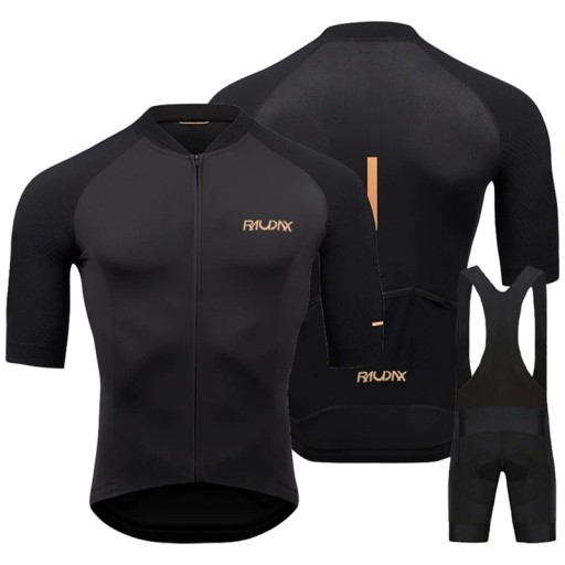 Herrcykelsats RAUDAX tröja och hängselbyxor Kort ärm Dragkedja Bakfickor Andningsbart material Lycra spandex och polyester För cykling
