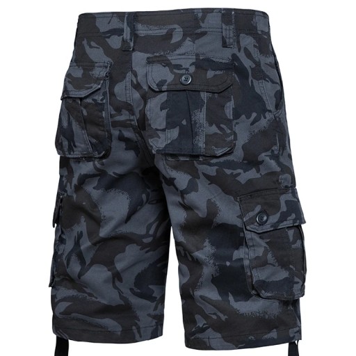 Herre camouflage outdoor shorts lavet af bomuld, åndbare korte bukser med sidelommer, knælange, komfortable sommershorts til vandreture og fritid