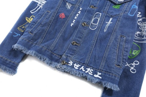 Herre denimjakke med print