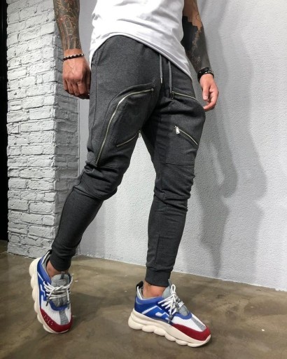 Herre joggingbukser med lynlås F1685