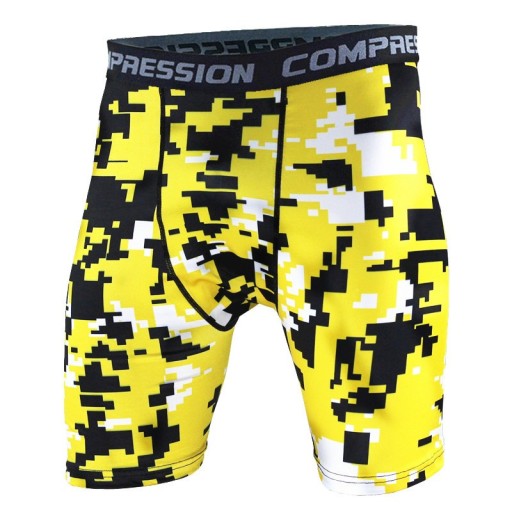 Herre kompressionsshorts med militærmønster
