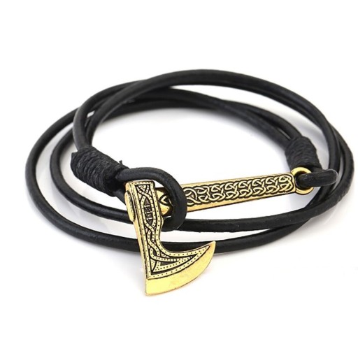 Herre læderarmbånd med økse