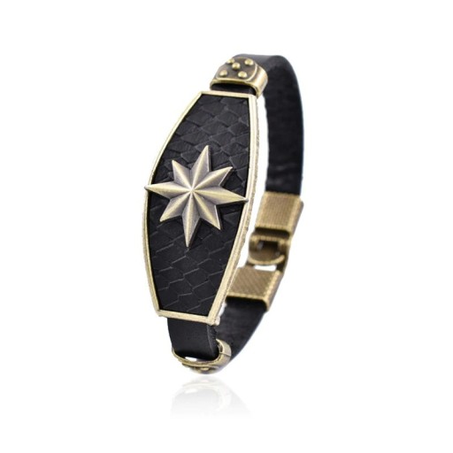 Herre læderarmbånd med stjerne