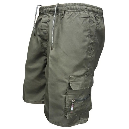 Herre outdoor cargo shorts knælange Løs pasform Praktiske lommer Elastisk talje Komfortable shorts til vandreture og fritid i naturen