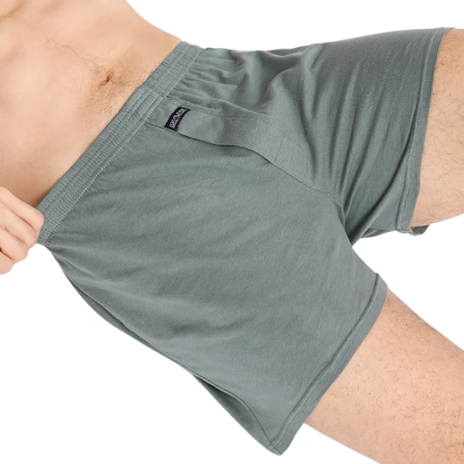 Herre pyjamas shorts ensfarvet elastisk talje bomuld komfortabelt hjemmebrug søvn og afslapning