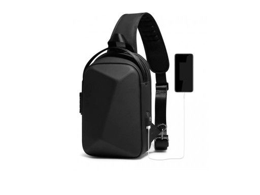 Herre skuldertaske med USB-port T336