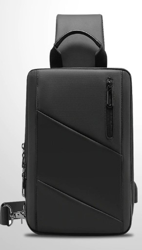 Herre skuldertaske med USB-port T341
