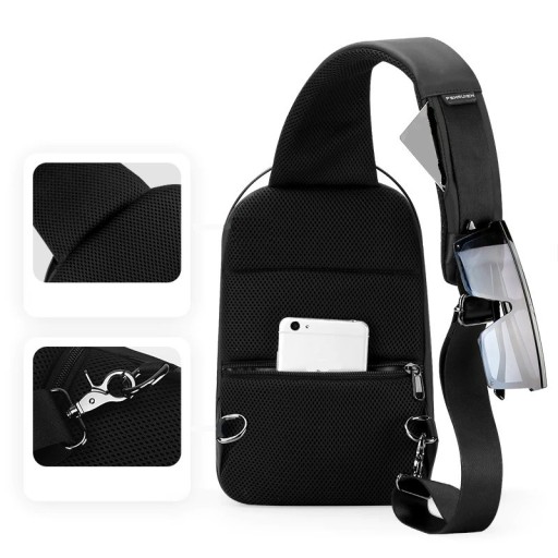 Herre skuldertaske med USB-port T371