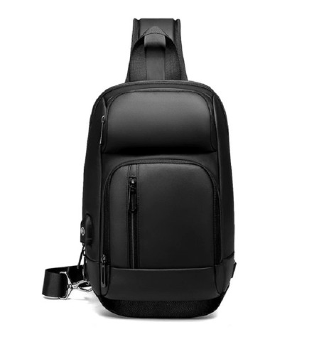 Herre skuldertaske med USB-port T374