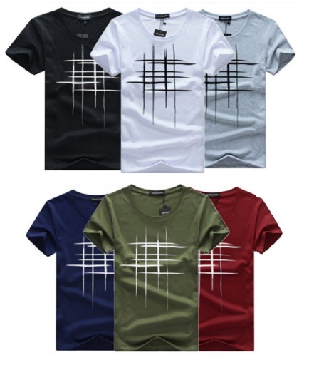 Herre-T-shirt med et interessant mønster J2945