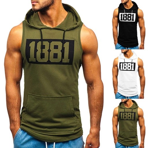 Herre tanktop med hætte F1828