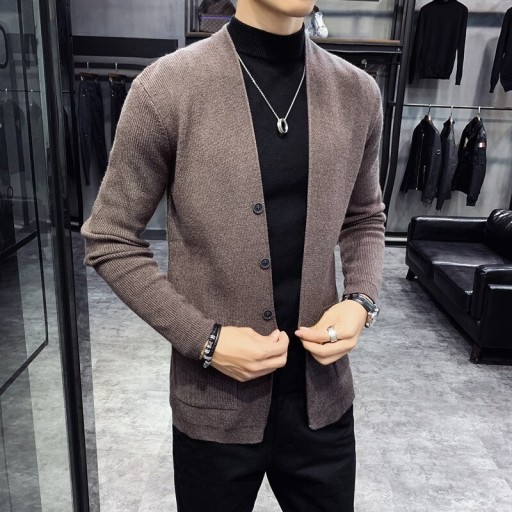 Herrecardigan med knapper F238