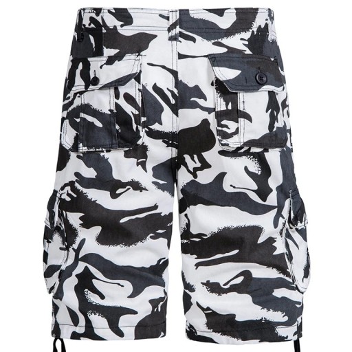 Herren Camouflage Outdoor Shorts aus Baumwolle Atmungsaktive Kurze Hose mit Seitentasche Knielang Bequeme Sommershorts zum Wandern und für die Freizeit