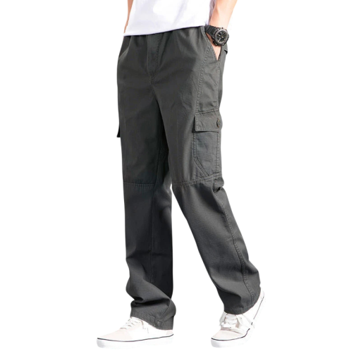 Herren-Cargohose aus Baumwolle Sommer-Arbeits-Freizeithose mit Taschen Bequeme Passform Frühlings-Outdoorhose Leichtes Material